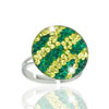 prsten ze SWAROVSKI ELEMENTS vypoukl koleko 17mm emerald/jonquil