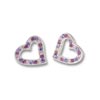 earring with SWAROVSKI ELEMENTS parts heart mix ameth./tan./lt.amethyst Ag 925/1000 gift box