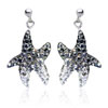 earring with SWAROVSKI ELEMENTS starfish parts 22mm mix hemat./black diam./crystal Ag 925/1000 gift