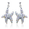 earring with SWAROVSKI ELEMENTS starfish parts 22mm mix cryst.ab/crystal Ag 925/1000 gift box