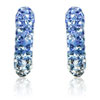 earring with SWAROVSKI ELEMENTS semicircle parts 14mm mix sap./aquam./crystal Ag 925/1000 gift box