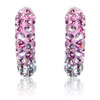 earring with SWAROVSKI ELEMENTS semicircle parts 14mm mix rose/lt.rose/crystal Ag 925/1000 gift box
