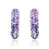 earring with SWAROVSKI ELEMENTS semicircle parts 14mm mix amet./tanz./lt. amethyst Ag 925/1000 gift