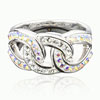 ring with SWAROVSKI ELEMENTS twist parts (6) crys./ab Ag 925/1000