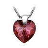 pendant with SWAROVSKI ELEMENTS heart rich-cut 18mm crystal red magma  Ag 925/1000 chain