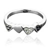 ring with SWAROVSKI ELEMENTS heart parts (6) jet/jet hemat./black diamond Ag 925/1000