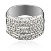 ring with SWAROVSKI ELEMENTS 3 line silver  (6) color  crystal  Ag 925/1000