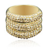 ring with SWAROVSKI ELEMENTS 3 line gp  (6) color  crystal golden shadow  Ag 925/1000