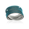 bracelet white with SWAROVSKI ELEMENTS Crystal Mesh double small aquamarine