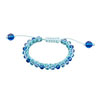 bracelet with SWAROVSKI ELEMENTS mix beads 6mm aquam/sapphire cotton cord blue