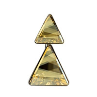 Bro ze SWAROVSKI ELEMENTS triangl mal/velk crystal golden shadow