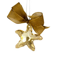 Ornament se SWAROVSKI ELEMENTS mosk hvzda 40mm v barv golden shadow