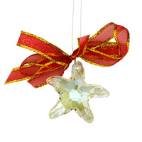 Ornament se SWAROVSKI ELEMENTS mosk hvzda 40mm v barv crystal moonlight