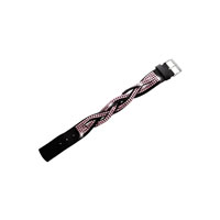 Bracelet black with SWAROVSKI ELEMENTS Crystal Mesh pigtail light rose