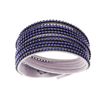 Bracelet violet with SWAROVSKI ELEMENTS Crystal Mesh double small tanzanite