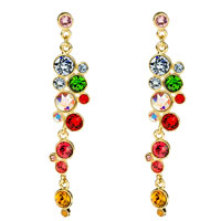 Earring gold color with SWAROVSKI ELEMENTS Linda mix color gift box